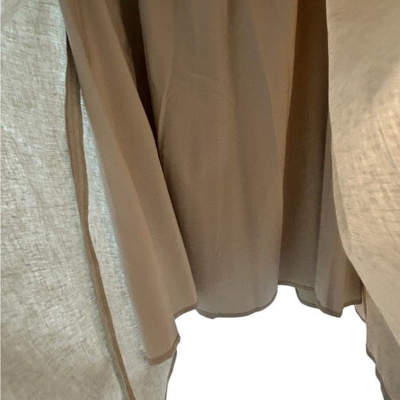 Tahari NWT linen blend Tan Midi A-Line skirt - Picture 4 of 8